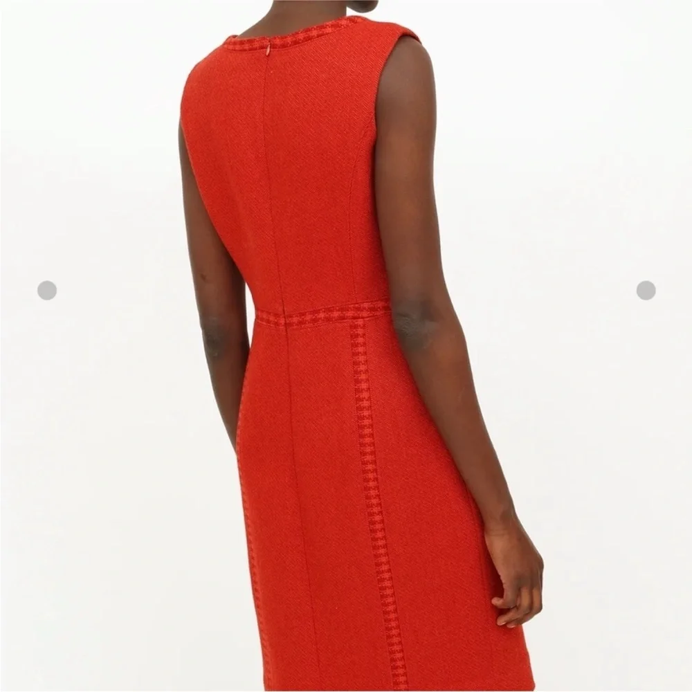 Tory Burch Orange Herringbone Merino‎ Wool Blend Dress